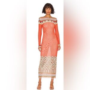 1. Agua bendita large Vibrant Orange Long Sleeve Dress